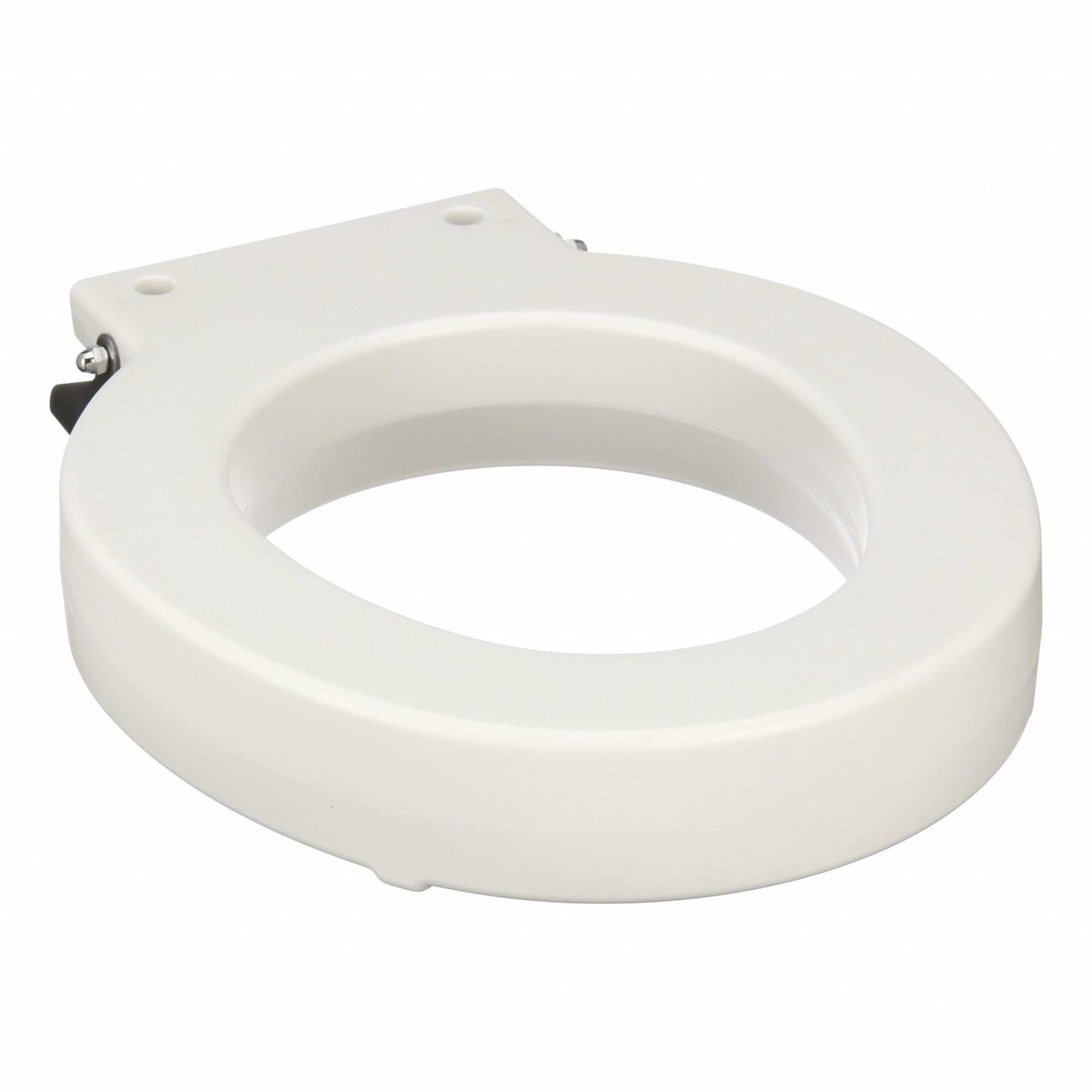 Toilet Seat: Closed, Cover Not Included, Stainless Steel, External Check, 2 15/16 in Seat Ht, White