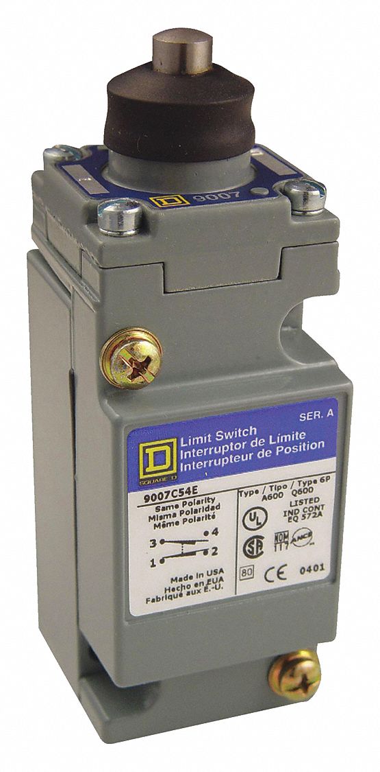 SQUARE D Plunger Heavy Duty Limit Switch; Location Top, Contact Form