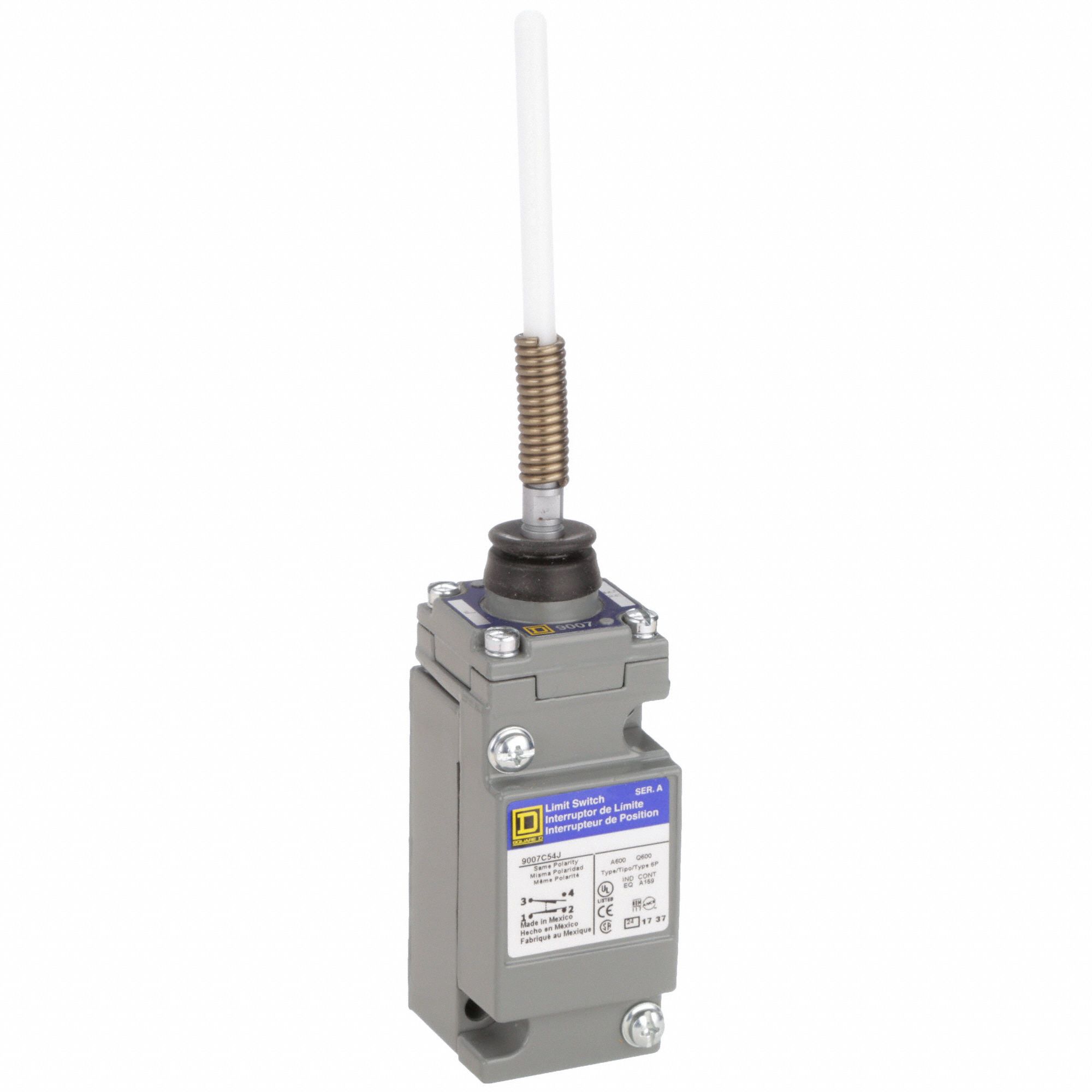 SQUARE D Heavy Duty Limit Switch 1NC/1NO, 10A 600V, 10A 600V, Any Direction, Top, Surface