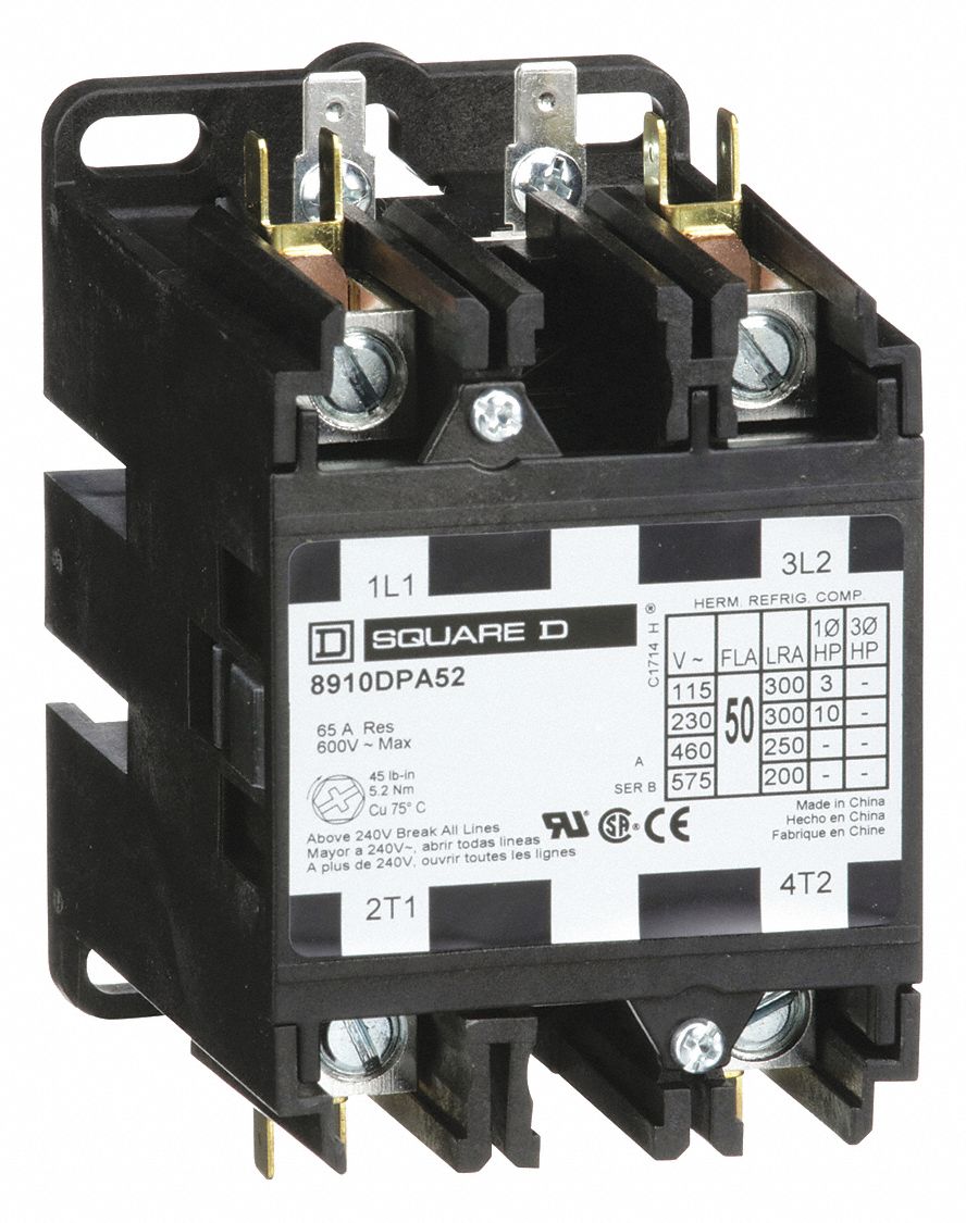 SQUARE D Definite Purpose Contactor 2 Poles, 50 A Full Load