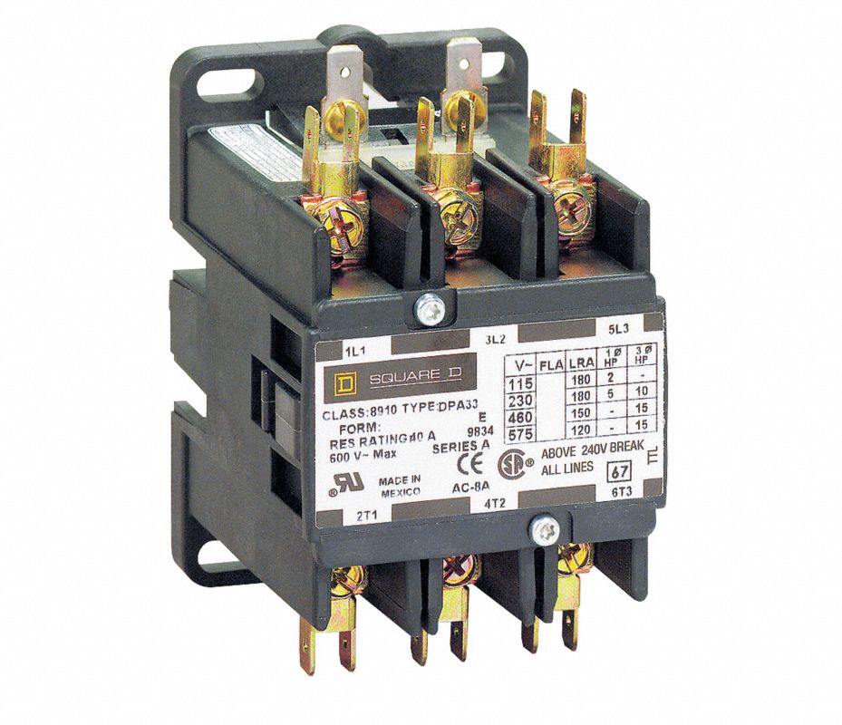 SCHNEIDER ELECTRIC Contactor de Propósito Definido, 208/240VAC, Número ...