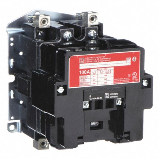 SQUARE D, 2 Poles, 120V AC, Lighting Magnetic Contactor - 5B136 ...