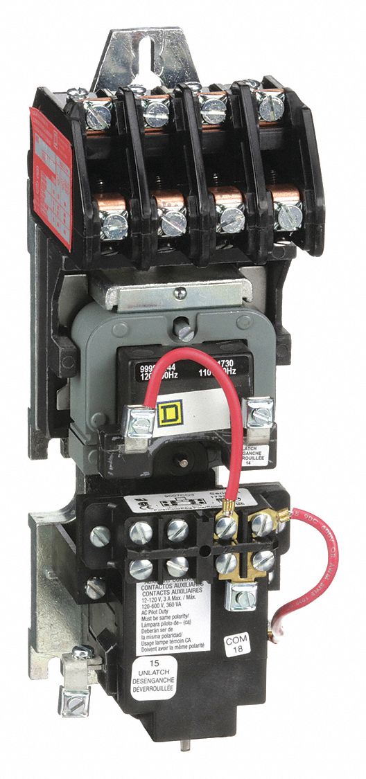 SQUARE D, 4 Poles, 120V AC, Lighting Contactor 5B147