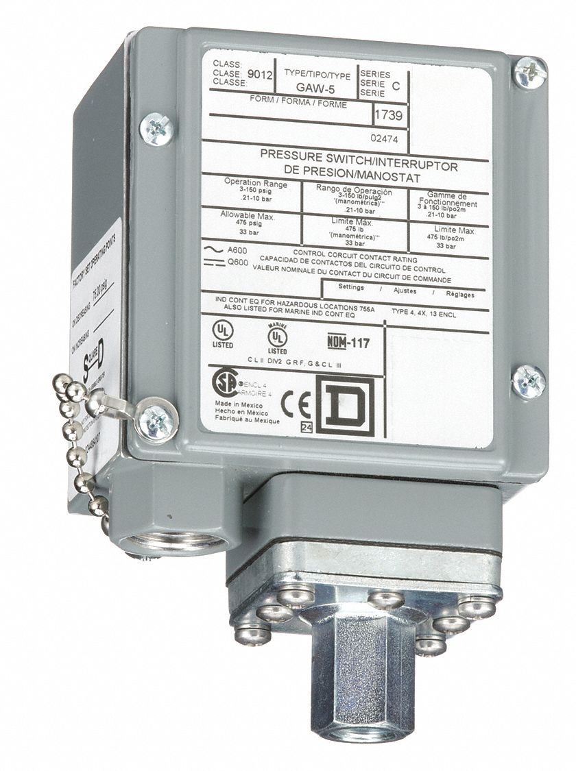Details about   SQUARE D BY SCHNEIDER ELECTRIC 9012GAW24  Pressure switch 
