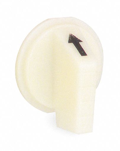 Selector Switch Knob: 30 mm Compatible Switch Size, Short Lever, White