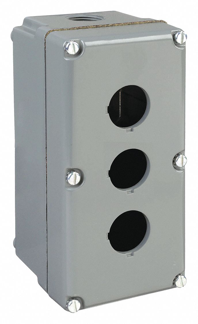 PUSH BUTTON ENCLOSURE, 30 MM, 3 HOLES, ALUMINUM, NEMA 1/12/13/3/4/6