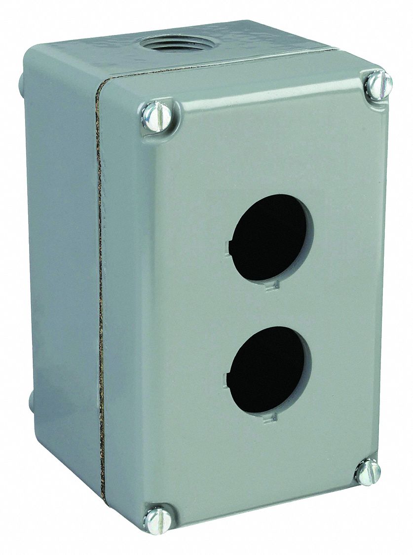 PUSH BUTTON ENCLOSURE, 30 MM, 2 HOLES, ALUMINUM, NEMA 1/12/13/3/4/6