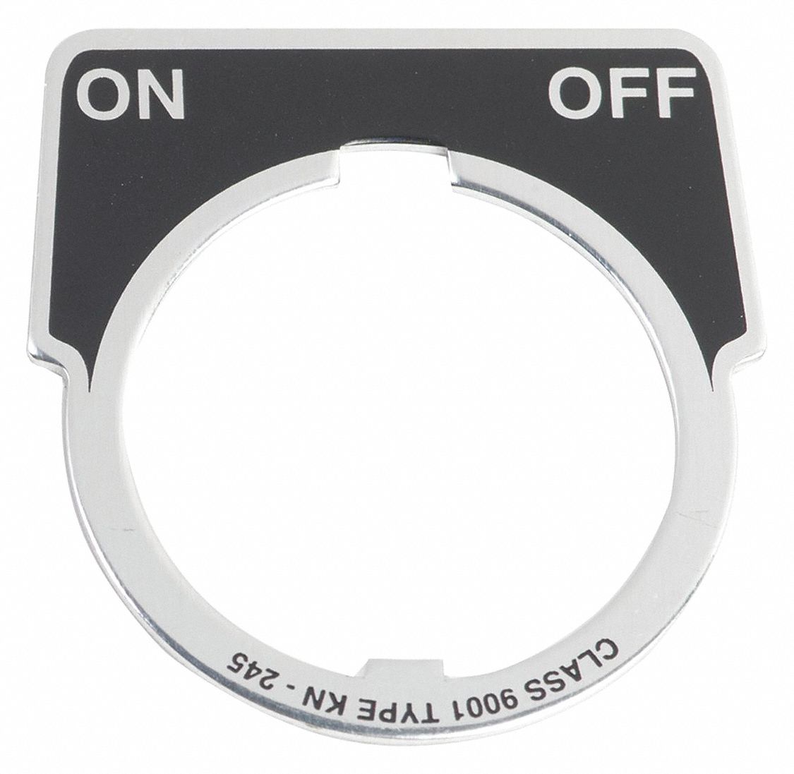 LegendPlate On-Off Silver/Blk Half-Round