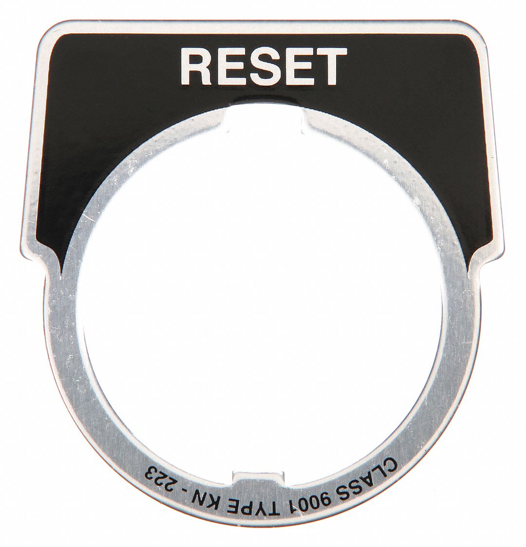 Legend Plate: 30 mm Panel Mounting Size, Half-Round, 1 3/4 in Overall Ht x 1 5/8 in Overall Wd