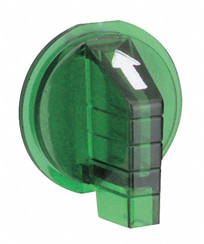 Selector Switch Knob: 30 mm Compatible Switch Size, Short Lever, Green