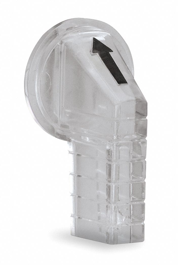 Selector Switch Knob: 30 mm Compatible Switch Size, Extended Lever, Clear