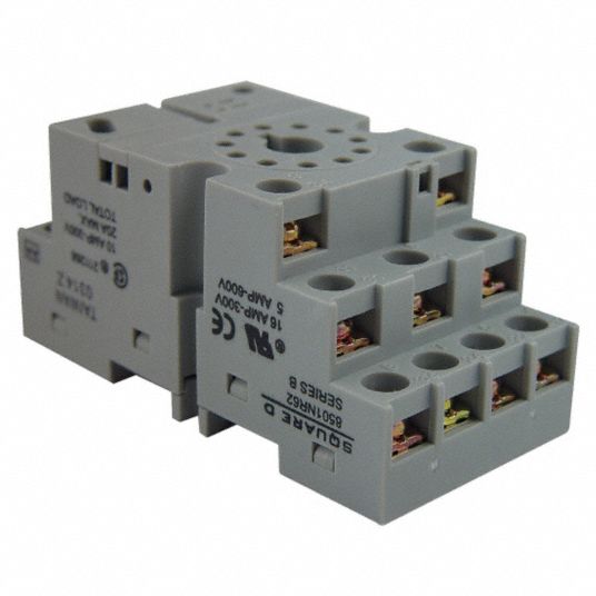 SQUARE D, DIN-Rail Socket Mounting, 11 Pins, Relay Socket - 2DW05 ...