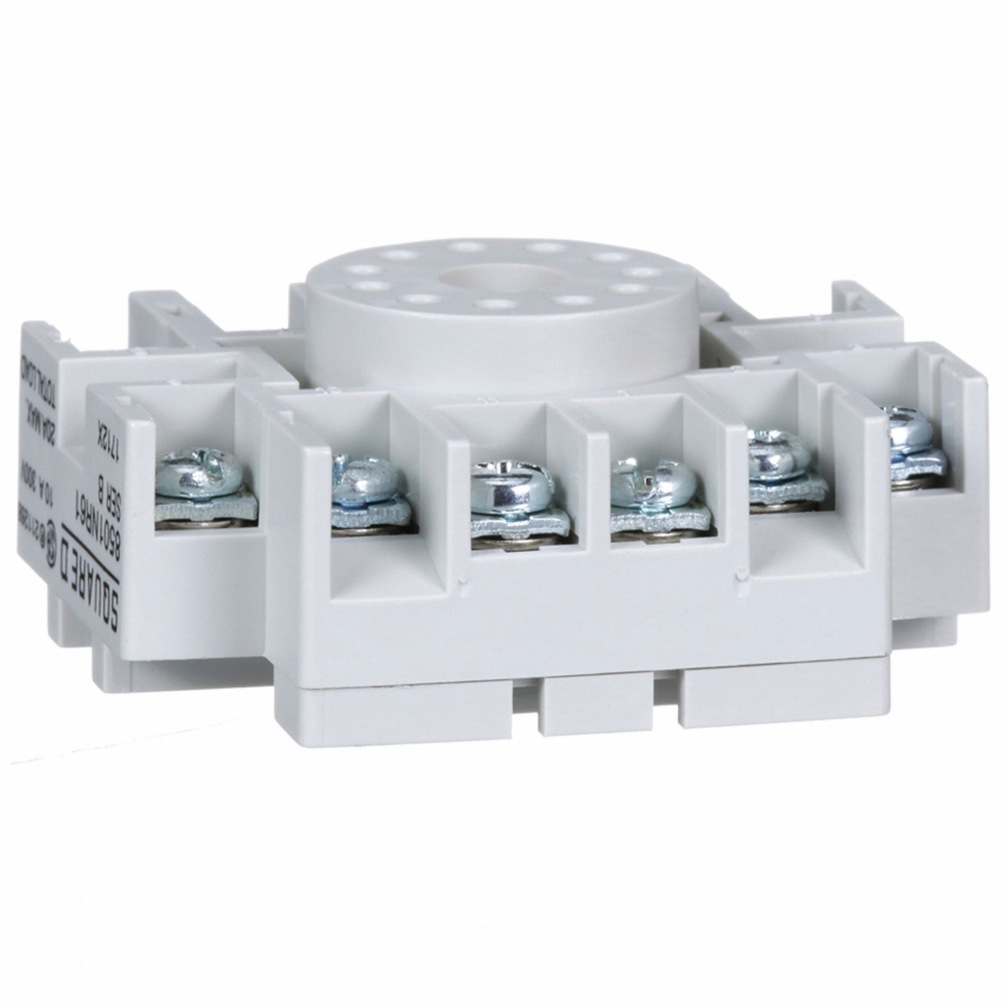 RELAY SOCKET, 15 A RATING, DIN-RAIL AND SURFACE SOCKET MOUNTING, 11 PINS, B SOCKET, STANDARD