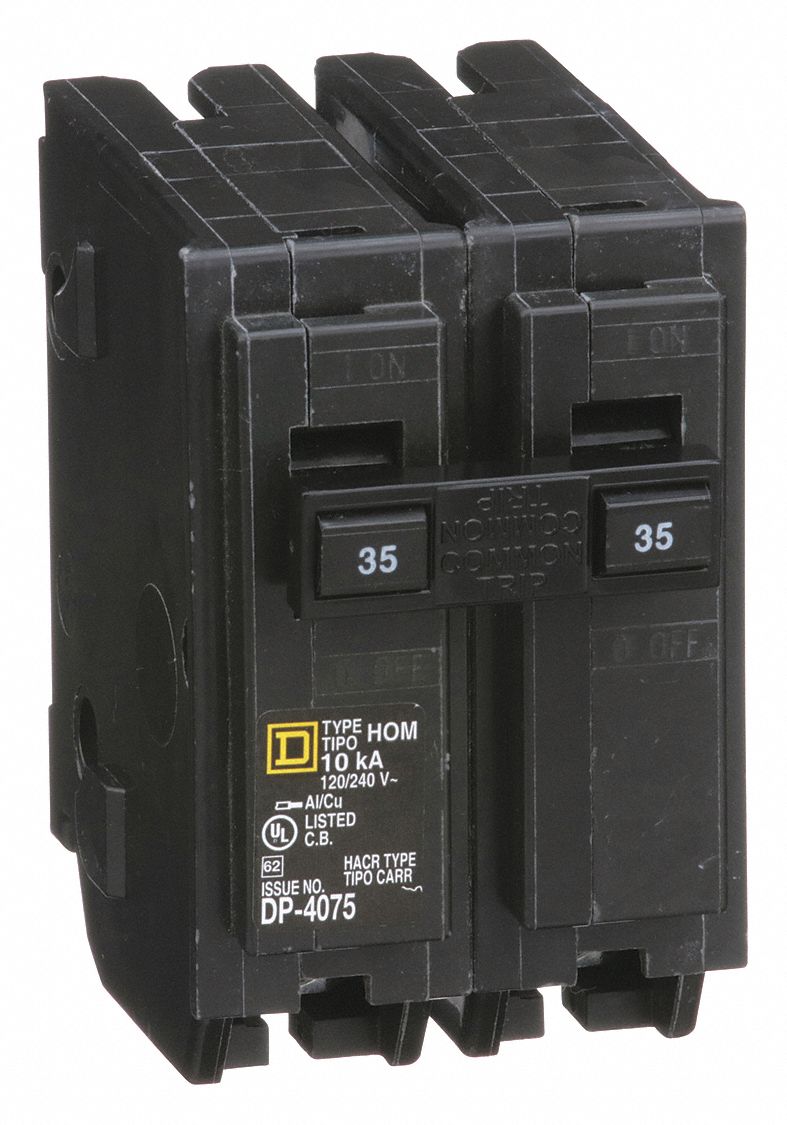 Miniature Circuit Breaker: 35 A, 120/240V AC, Single Phase, 10kA at 120/240V AC, 2 Poles