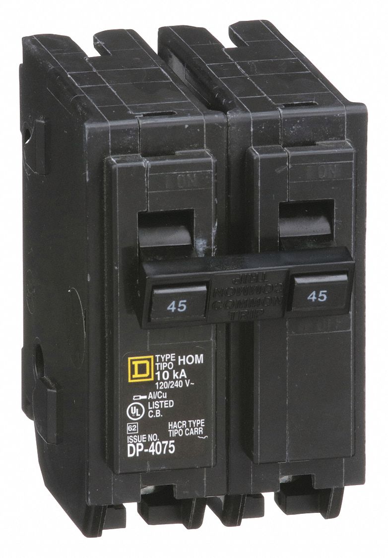 SQUARE D Miniature Circuit Breaker, Amps 45, Circuit Breaker Type