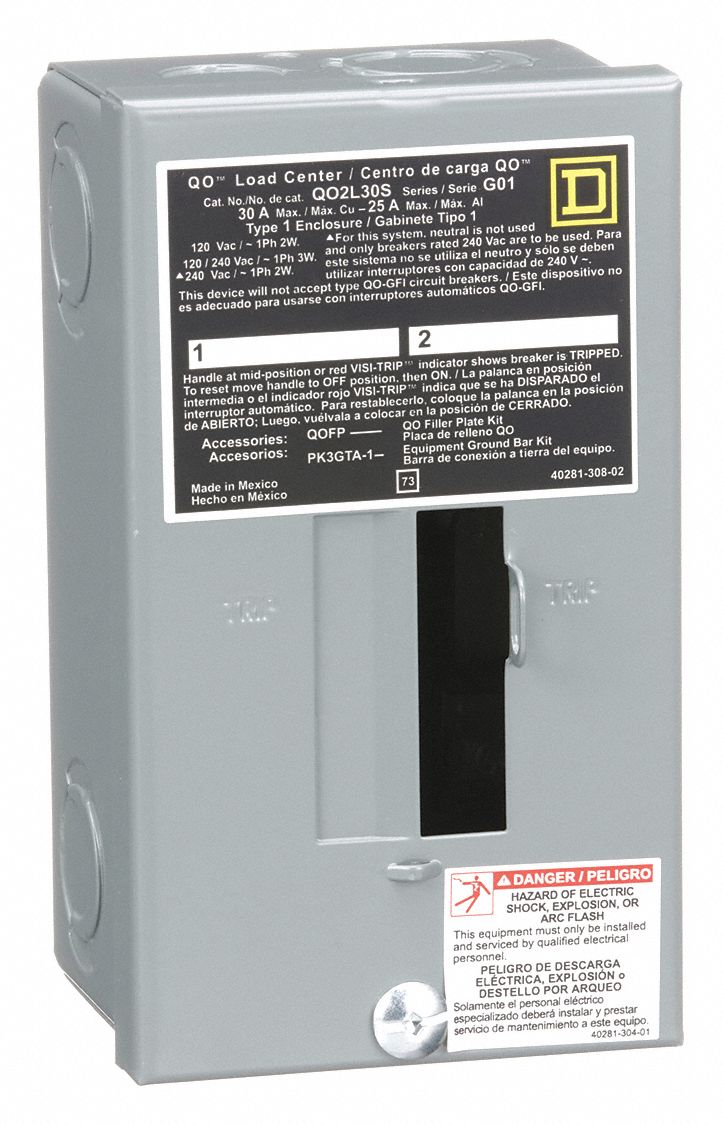 Square D Load Center 30 A Amps 120240v Ac 2 Spaces 10ka 0 Max No