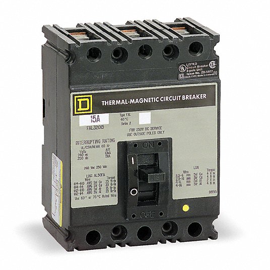 Square D FH FH36030 3 Pole 600v 30 Amp Gray Label Circuit Breaker for sale online 