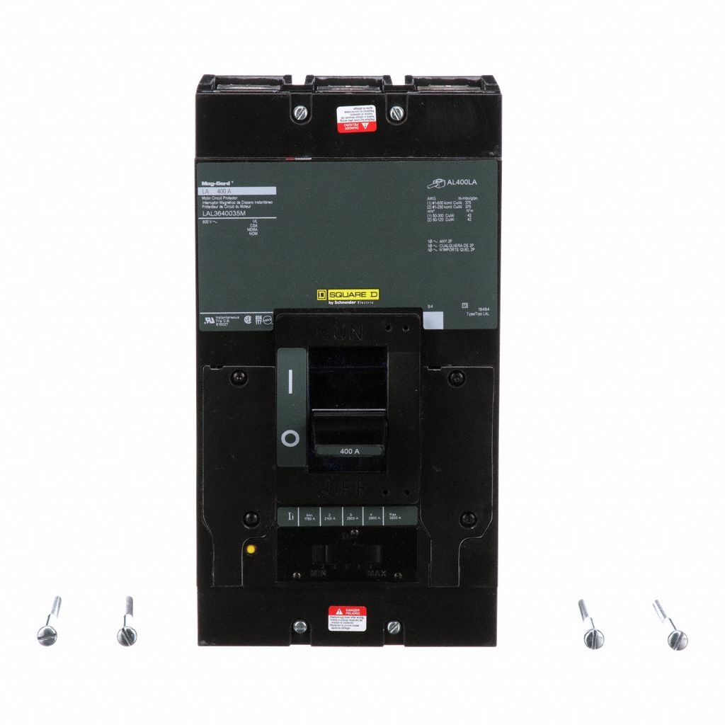 Molded Case Circuit Breaker: 400 A Amps, 42kA at 240V AC, Adj, Lug, ABC, 3 Poles, 600V AC, LAL