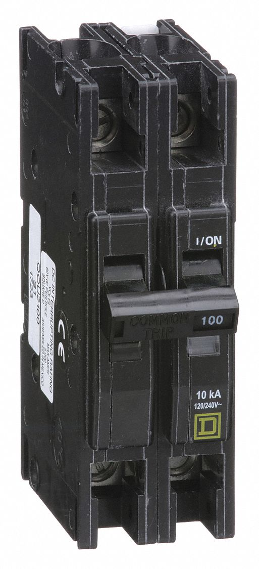 SQUARE D Miniature Circuit Breaker, Amps 100 A, Circuit Breaker Type