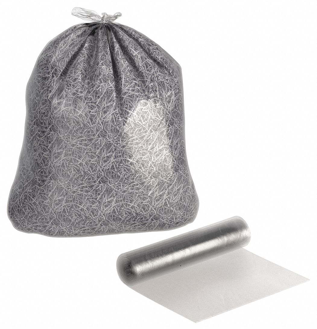 Trash Bags: Light Duty, 10 gal Capacity, 20 lb Max. Load, 24 in x 24 in, 8 micron Thick
