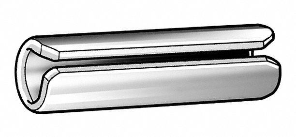 Slotted Spring Pin, 0.125" dia, 1" L, PK15000: Slotted, Inch, 1/8 in Pin Dia, 1 in Shank Lg, 15, 000 PK