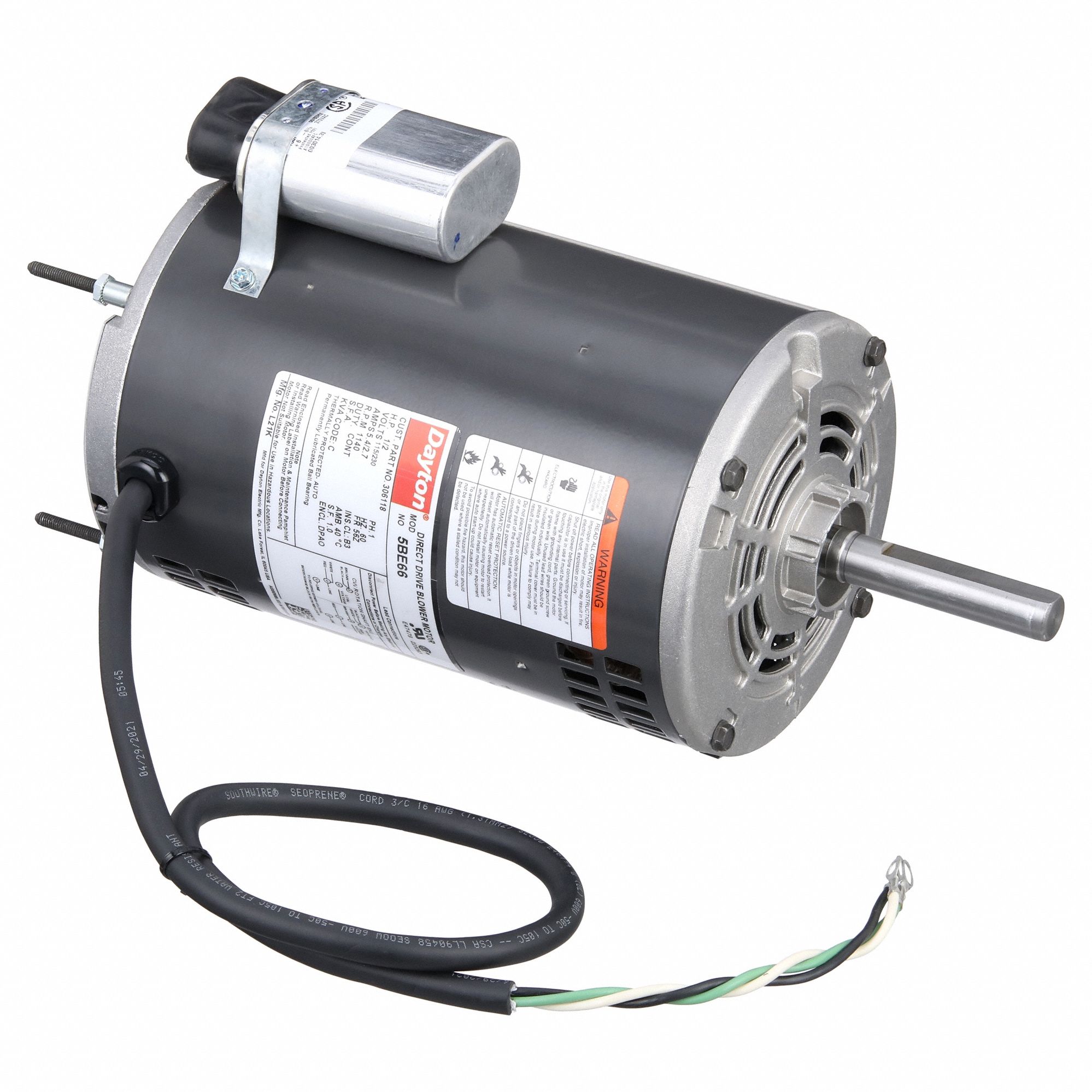 MOTOR,PSC,1/2 HP,1140 RPM