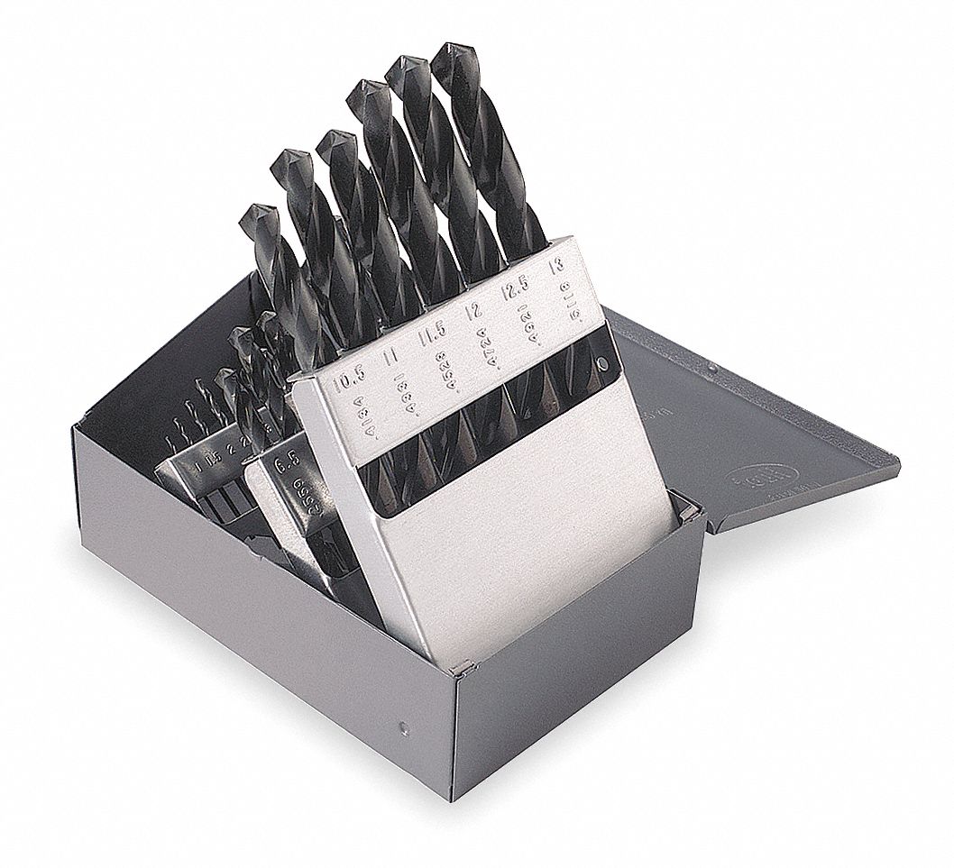 CLE-LINE Jobber Drill Bit Set, Number of Drill Bits 25, Drill Bit Point ...