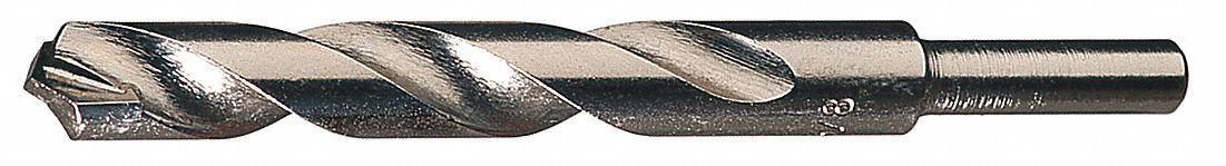 MASONRY DRILL BIT, CARBIDE TIP, HIGH SPEED STEEL, SAND BLASTED, 1/8 IN