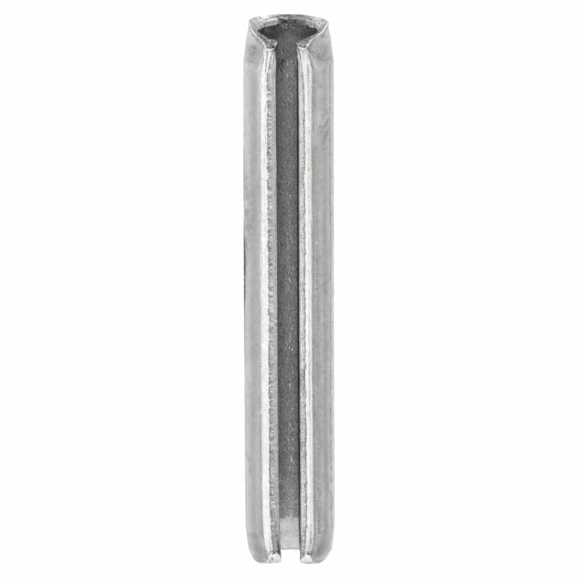 SPRING PIN, ⅛ IN DIAMETER, ¾ IN L, SLOTTED, INCH, ⅛ IN DIAMETER, ¾ IN SHANK L, 100 PK