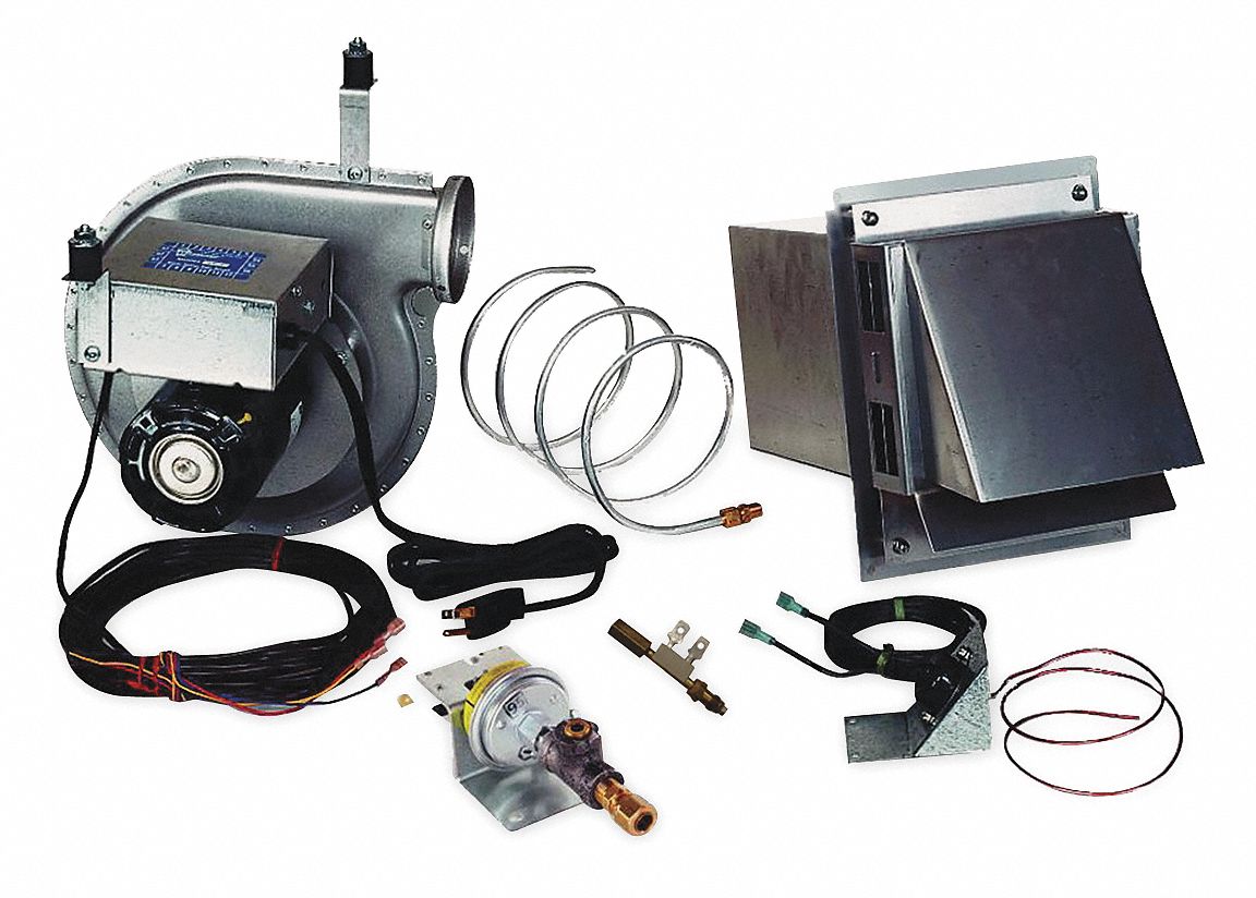 Water Heater Vent Package: 3 in Connection Size, Horizontal, 75 ft Venting Distance