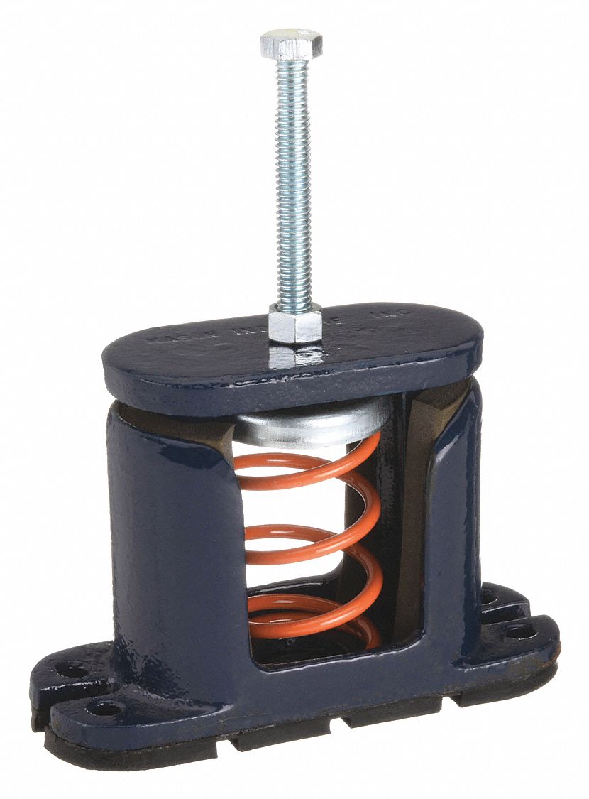 Floor Mount Vibration Isolator: Spring, 35 to 75 lb, 1.50 in Max.  Deflection, 2 1/8 in Wd