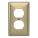 DUPLEX RECEPTACLE WALL PLATE, DUPLEX OUTLET, BRASS, 1 OUTLET OPENING, 0 SWITCH OPENINGS