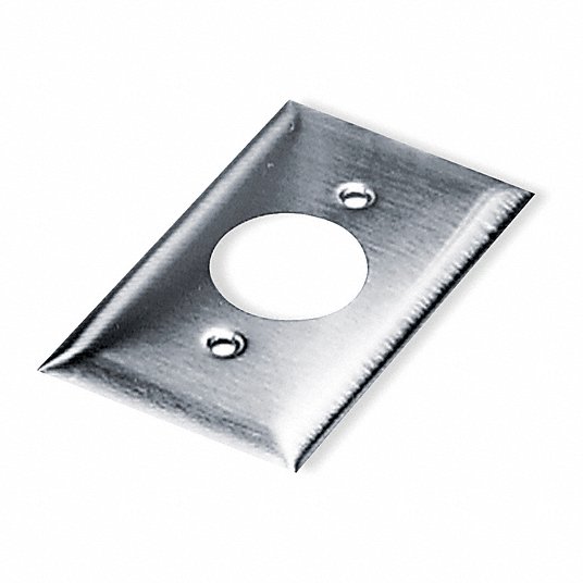 Hubbell Wiring Device Kellems Single Receptacle Wall Plate 1 Gangs Std Silver Stainless Steel 5c231 Ss7 Grainger - Hubbell Stainless Steel Wall Plates