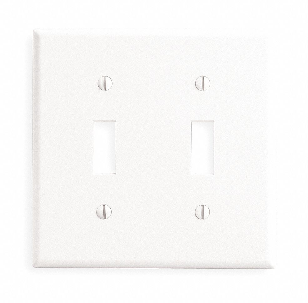 COVER PHENOLIC 2TOGGLE 2-GANG WHITE