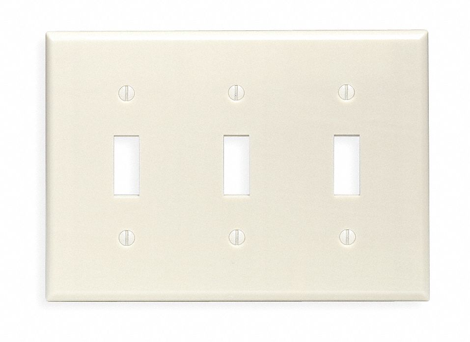 COVER PHENOLIC 3TOGGLE 3-GANG IVORY