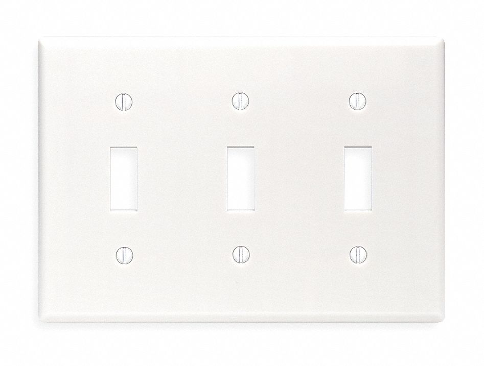 COVER PHENOLIC 3TOGGLE 3-GANG WHITE