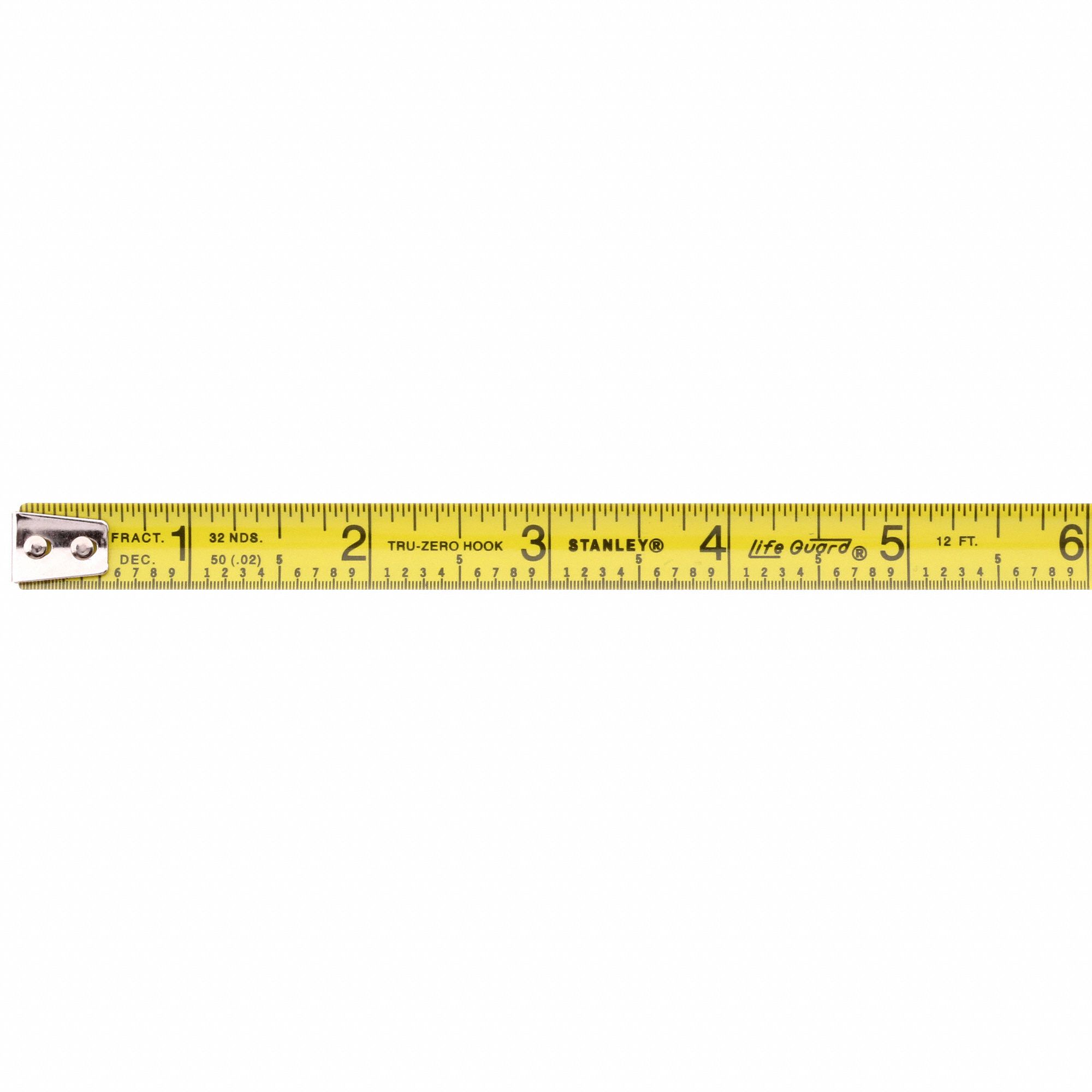 STANLEY Tape Measure 12 ft Blade Lg, 1/2 in Blade Wd, in/ft/Decimal, Closed, Metal, Steel