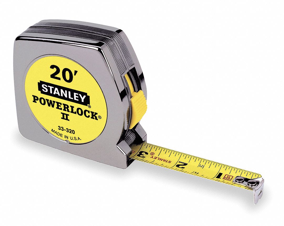 20 ft. Steel Tape Measure, Metallic Grainger