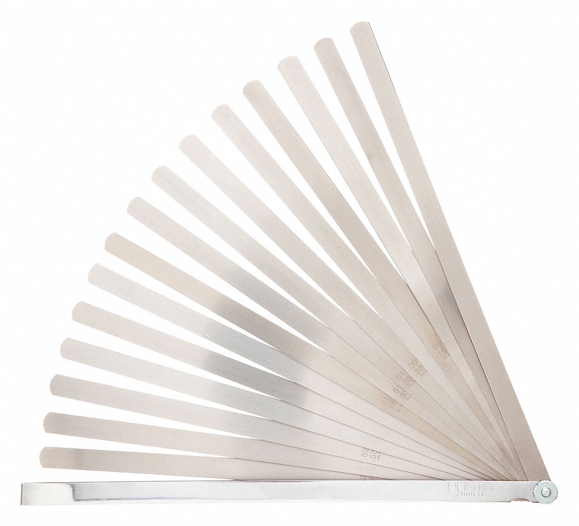 PROTO, Inch, 25 Feeler Blades, LongBlade Feeler Gauge Set 5C589