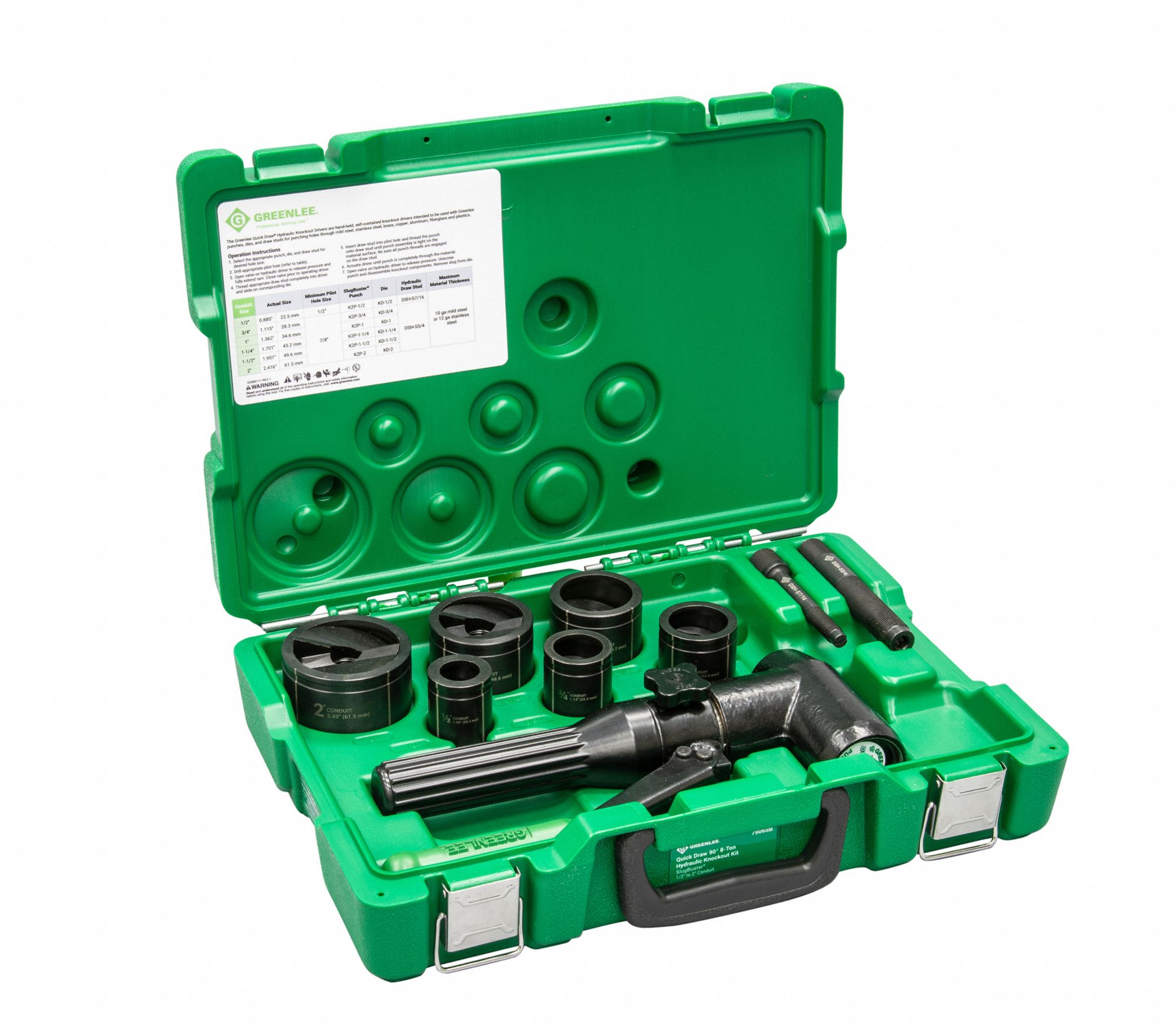 GREENLEE Hydraulic Punch Driver Set, 9 5C6347906SB Grainger