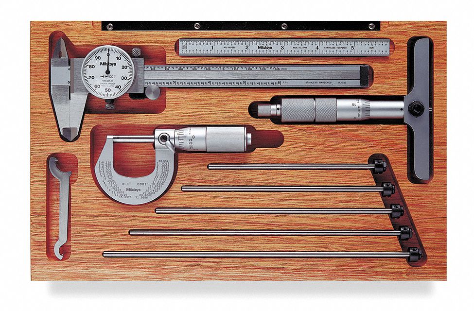 Precision Measuring Tool Kit, 4pc Grainger