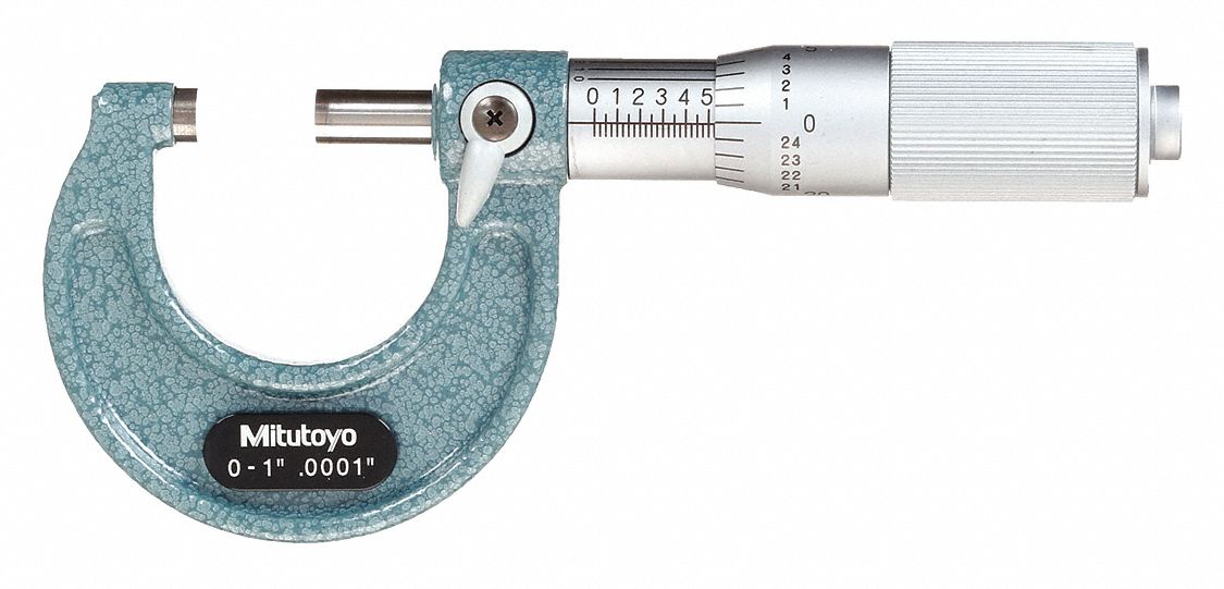 MICROMÈTRE EXTÉRIEUR MÉCANIQUE, PO, GAMME 0 À 1 PO, PRÉCISION +/- 0,01 PO