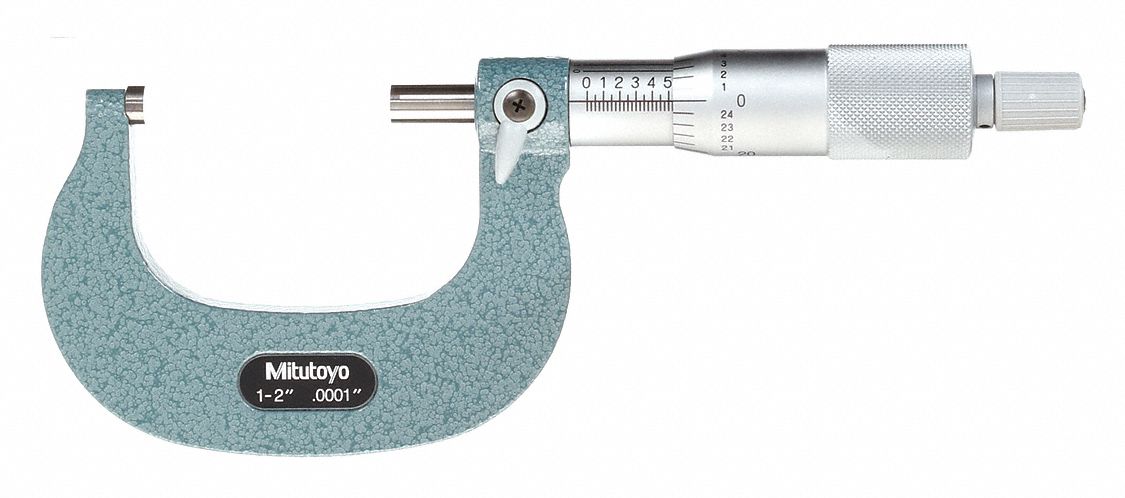 MICROMÈTRE EXTÉRIEUR MÉCANIQUE, PO, GAMME DE 1 À 2 PO, PRÉCISION +/-01 PO