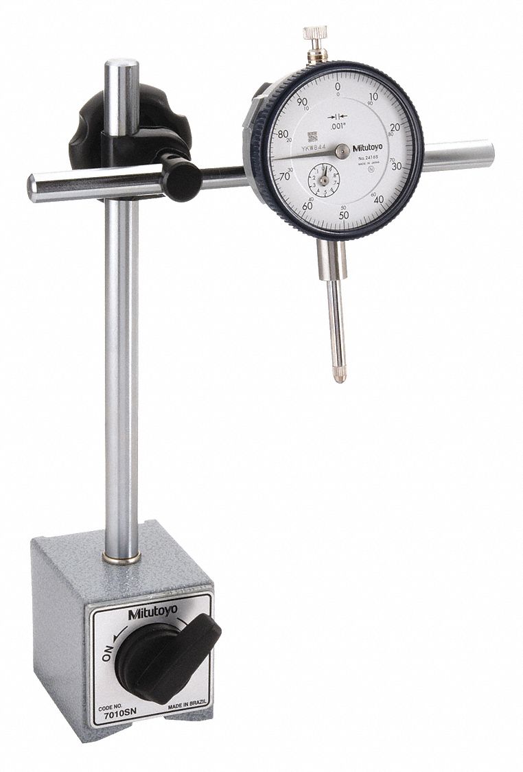DIAL INDICATOR & MAG BASE SET, .05 IN RANGE, CONTINUOUS READING, 0-10 DIAL READING, AGD 2
