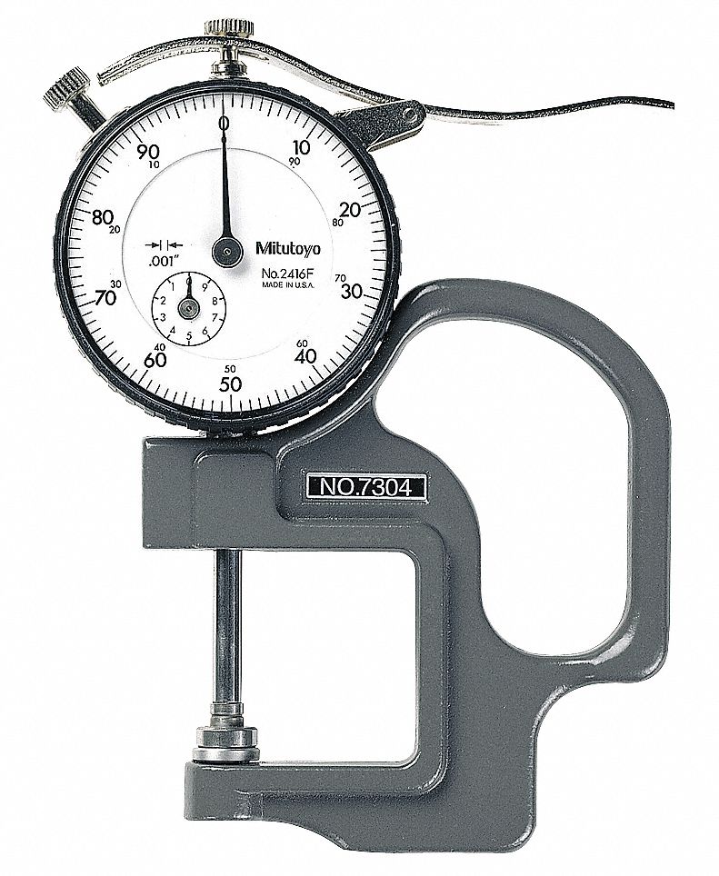 MITUTOYO Dial Thickness Gauge, Range 0 in to 1 in, Throat