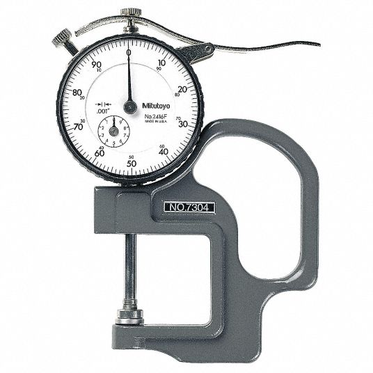 MITUTOYO Dial Thickness Gauge, Range 0 in to 1 in, Throat Depth 30 mm ...