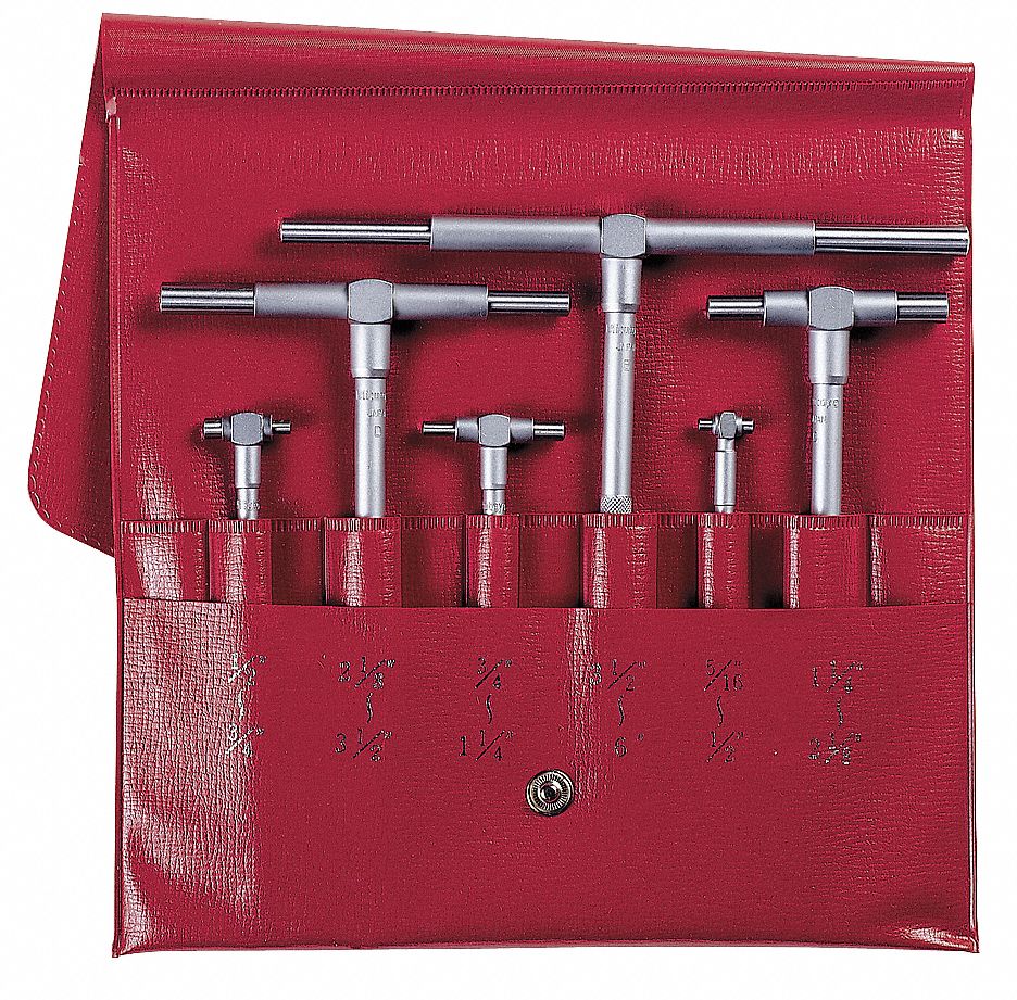 MITUTOYO Telescoping Gauge Set, Number of Pieces 6, Range 5/16 in to 6