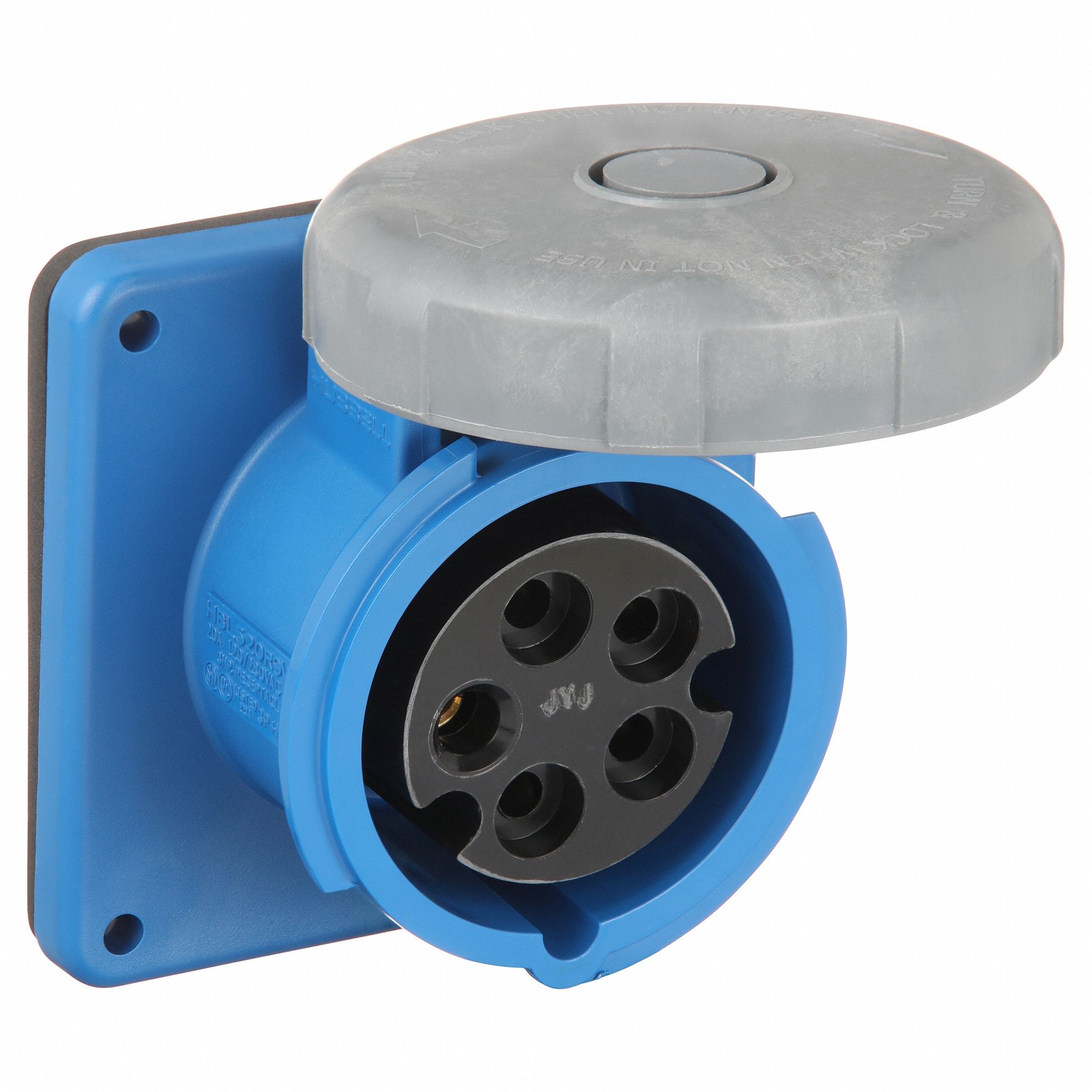 WATERTIGHT PIN AND SLEEVE RECEPTACLE, 30 A, 125/250V AC, 1/2 HORSEPOWER RATING, IEC GROUNDING