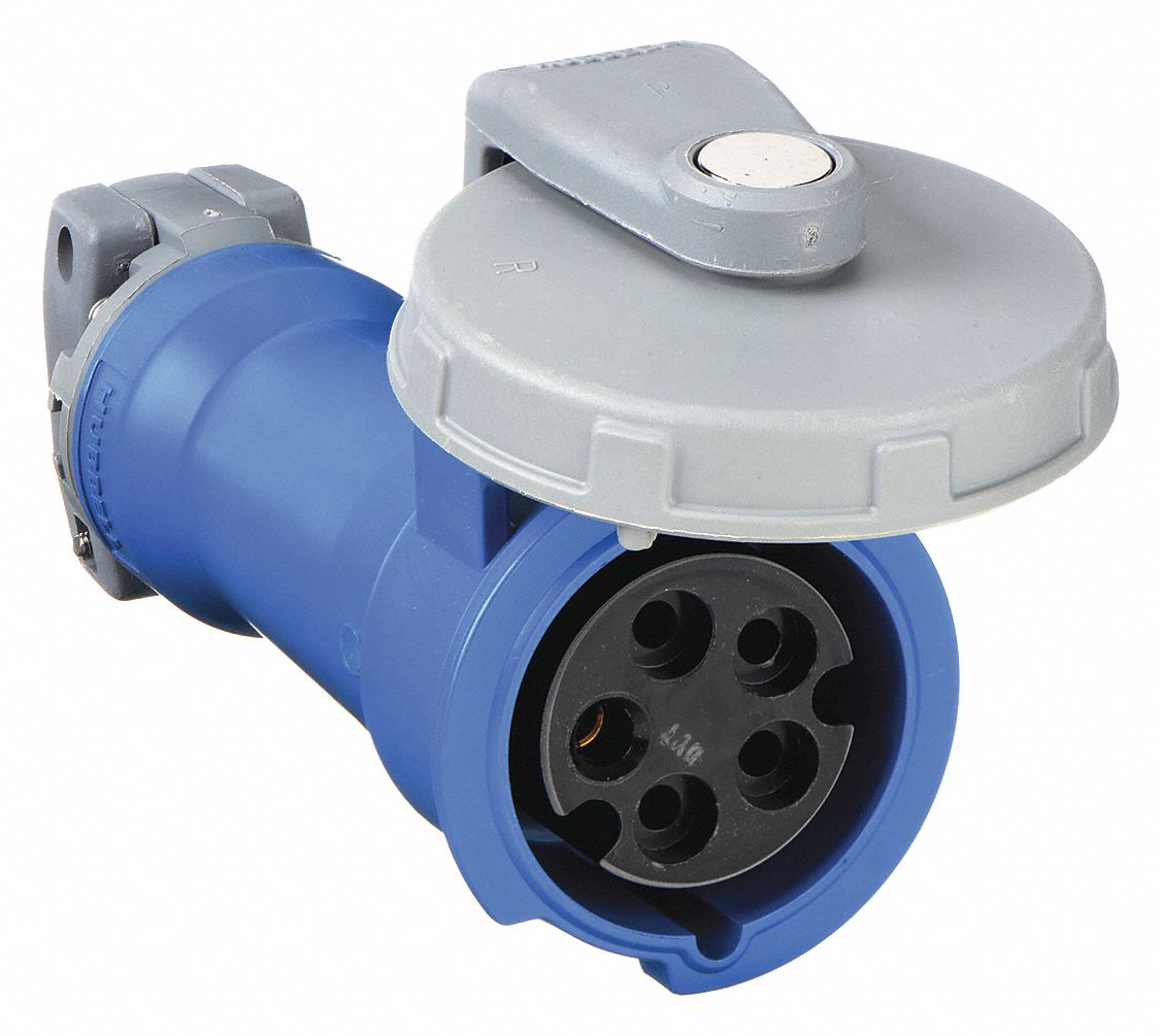 Watertight Pin and Sleeve Connector: 20 A, 120/208V AC, 3 hp Horsepower Rating, IEC Grounding