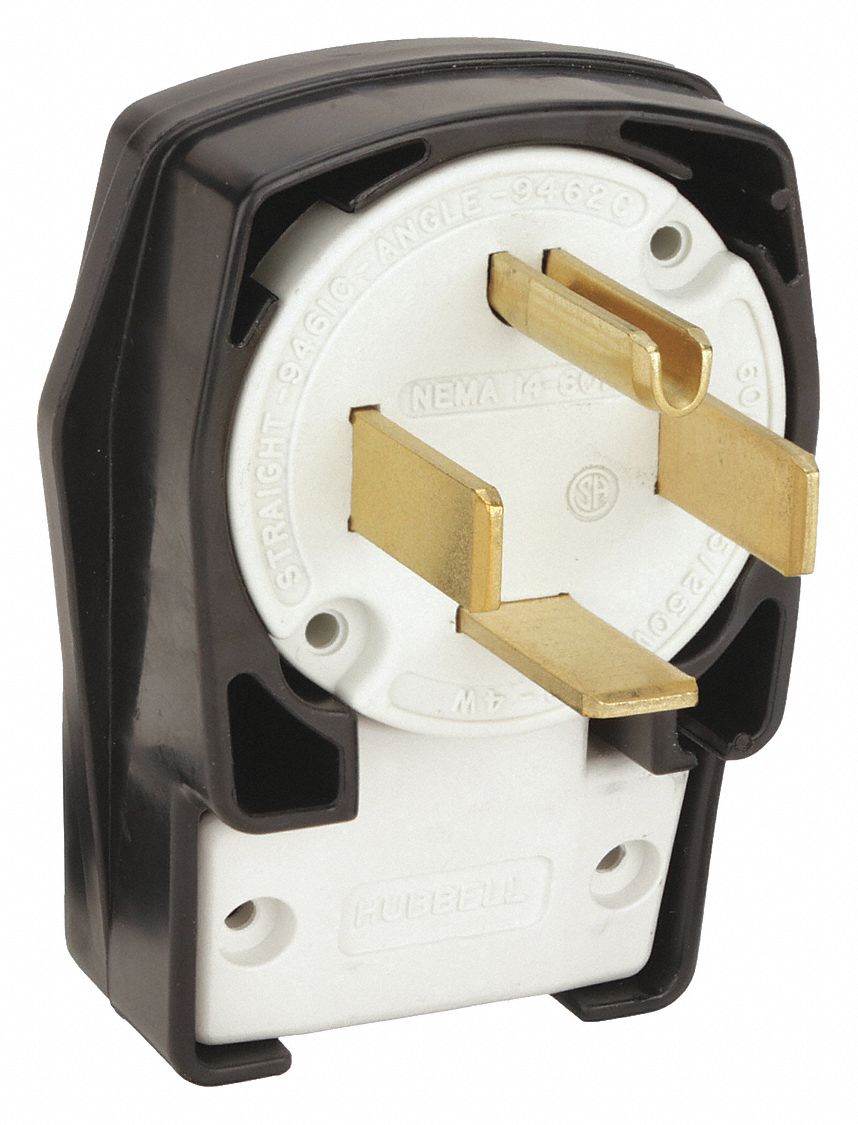 1460P, 60 A, Angle Straight Blade Plug 5C792HBL9462C Grainger